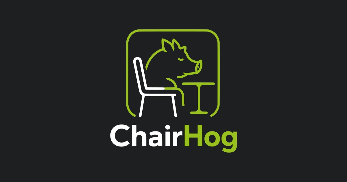 ChairHog logo: a hog seated at a café table